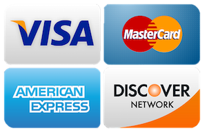 We Accept All Major Credit Cards